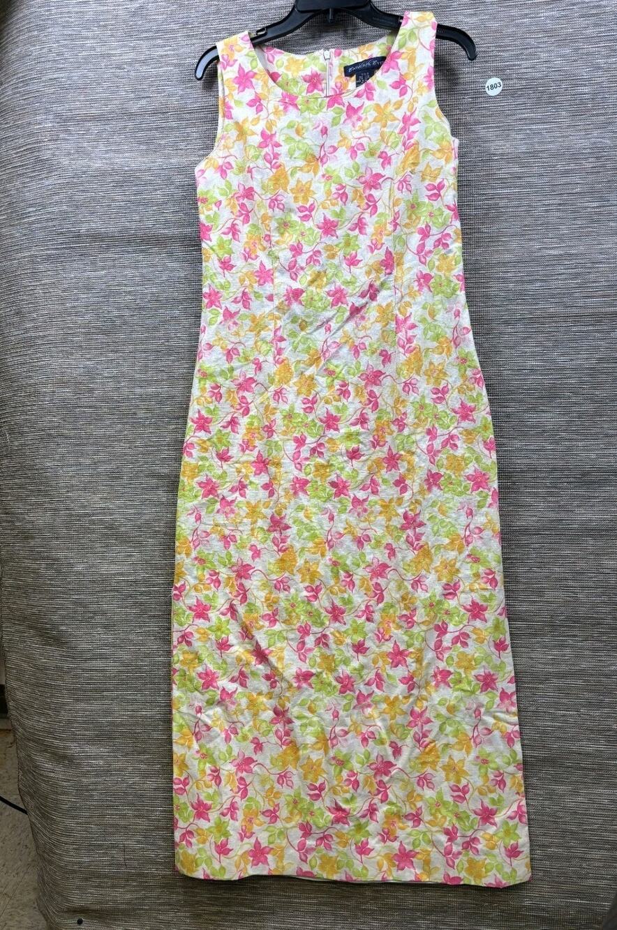 Sleeveless Floral Mini Dress in Pink & Yellow